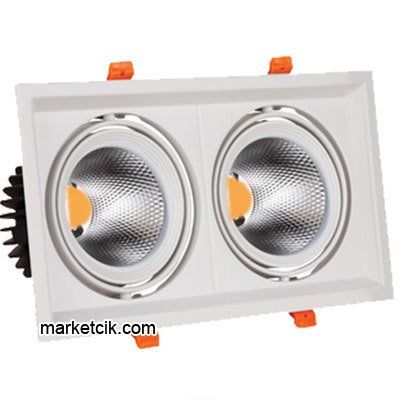 Marketcik 2x20 Watt Sıva Altı Beyaz İkili Led Spot Armatür Beyaz-Günışığı Işık Gün ışığı