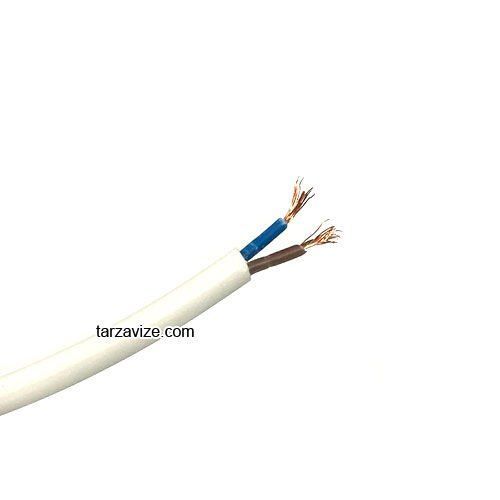 Tarzavize 2x0,50mm Açık Mavi Renk Dekoratif Örgülü Kumaş Kablo, 5 Metre