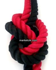 Tarzavize 2cm Dekoratif Örgülü Siyah Halat Kablo, 1 Metre