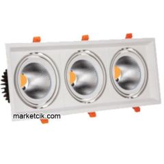 Marketcik 3x20 Watt Sıva Altı Beyaz Üçlü Led Spot Armatür Beyaz-Günışığı Işık Gün ışığı