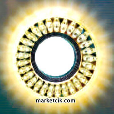 Marketcik Sıva Altı Dekoratif Kristal Cam Led Spot Armatür Beyaz-Günışığı Işık Beyaz Işık