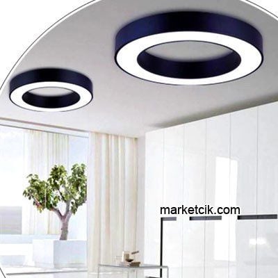 Tarzavize 100 cm 100 Watt Sıva Üstü Beyaz Işık Led Simit Linear Aydınlatma Armatürü Siyah Kasa - Kargo İle Teslim