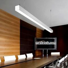 Tarzavize 60 cm 20 Watt Gün Işığı Işık Linear Led Aydınlatma, Mimari Led Aydınlatma 3000-4000 Kalvin Çelik Askı Telli Montaj - Beyaz Kasa - 3000 Kalvin