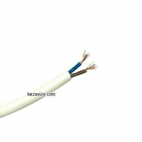 Tarzavize 2x0,50mm Beyaz Renk Dekoratif Örgülü Kumaş Kablo, 1 Metre