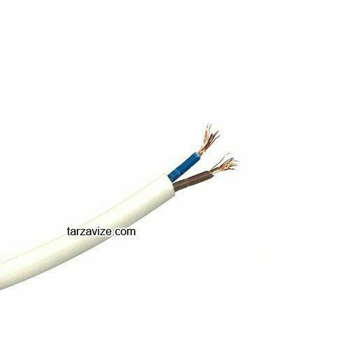 Tarzavize 2x0,50mm Siyah Beyaz Renk Dekoratif Örgülü Kumaş Kablo, 5 Metre