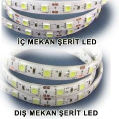 Marketcik Yapışkanlı 5 metre Dış Mekan Silikonlu Şerit Led Beyaz Işık