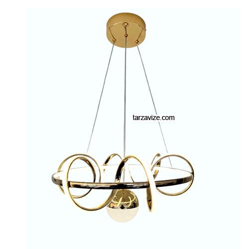 İstanbul Gold Kasa 1 Toplu Modern LED Avize 3 Renk Işıklı Tekli Sarkıt Tarz Avize