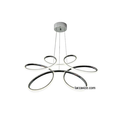 Porto Krom Kasa Modern LED Avize 3 Renk Işıklı Tekli Sarkıt Tarz Avize