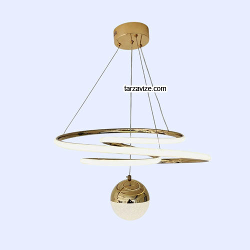 Madrid Gold Kasa 1 Toplu Modern LED Avize 3 Renk Işıklı Tekli Sarkıt Tarz Avize