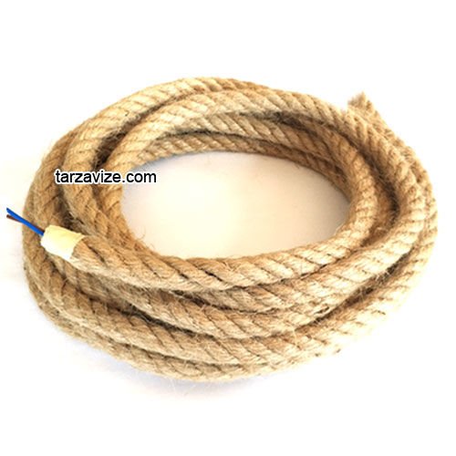 Tarzavize 1cm Dekoratif Örgülü Hasır Halat Kablo, 1 Metre