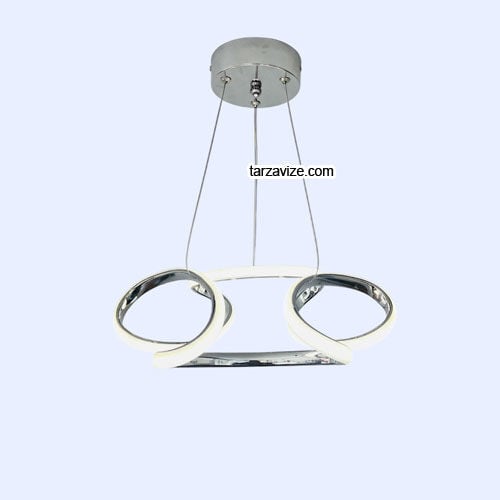 London Krom Kasa Modern LED Avize 3 Renk Işıklı Tekli Sarkıt Tarz Avize