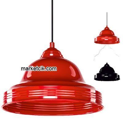 Cata CT-8292 Siyah-Kırmızı Tekli Retro Modern Tarz Avize Kırmızı