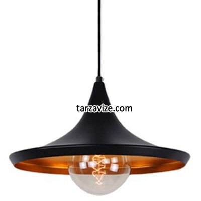 Dekoratif Siyah Tekli Retro Modern Tarz Avize