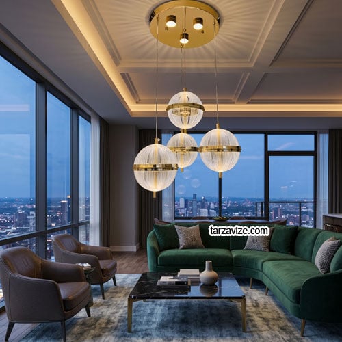 Tarz Avize Havana 4'lü Gold Modern Led Sarkıt Avize