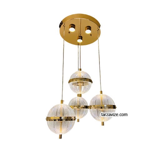 Tarz Avize Havana 4'lü Gold Modern Led Sarkıt Avize