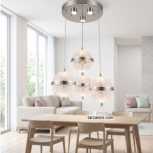 Tarz Avize Havana 4'lü Krom Modern Led Sarkıt Avize