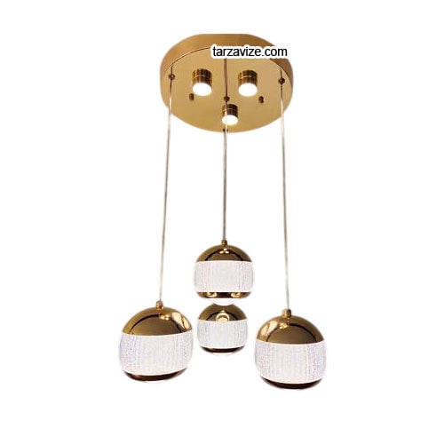 Tarz Avize Milas 4'lü Gold Modern Led Sarkıt Avize