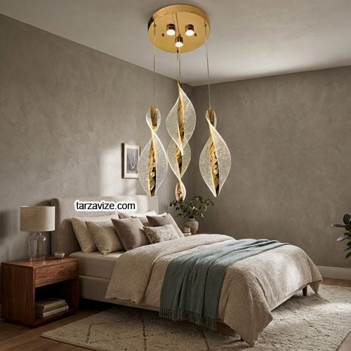 Tarz Avize Datça 4'lü Gold Modern Led Sarkıt Avize