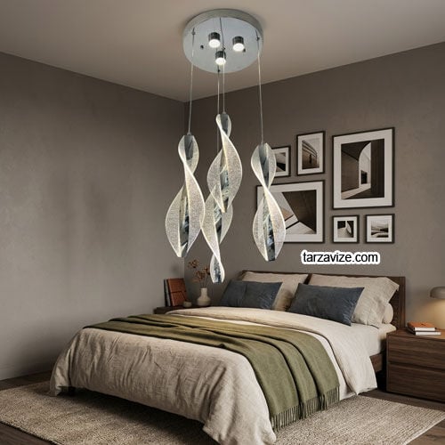 Tarz Avize Datça 4'lü Krom Modern Led Sarkıt Avize