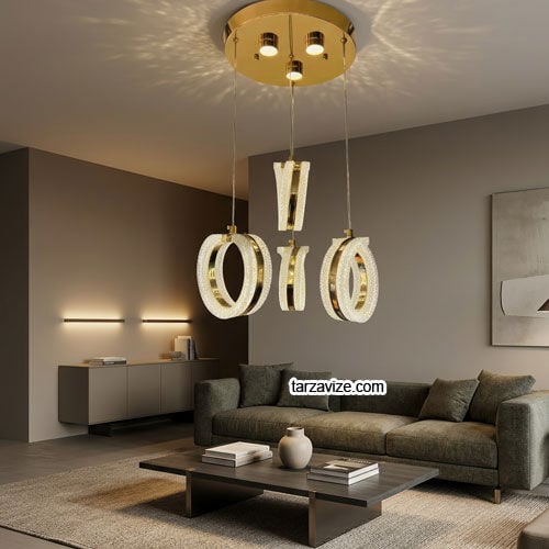 Tarz Avize Side 4'lü Gold Modern Led Sarkıt Avize