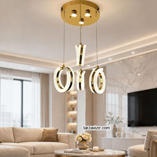 Tarz Avize Side 4'lü Gold Modern Led Sarkıt Avize