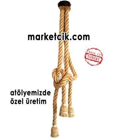 Tarzavize 2 Metre 3 lü Duylu ve Rozanslı 2cm Dekoratif Halat Sarkıt Avize