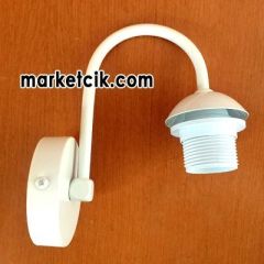 Tarzavize Dekoratif Beyaz Metal Duvar Aplik Avize