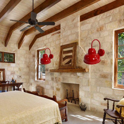 Tarzavize Dekoratif Kırmızı Retro Tarz Duvar Aplik