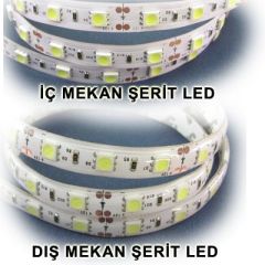 Marketcik Yapışkanlı 5 metre Dış Mekan Silikonlu Şerit Led Yeşil Işık
