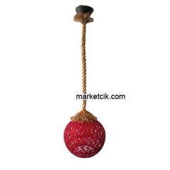 Tarzavize Kırmızı Hasır Şapkalı Halat Avize Avize