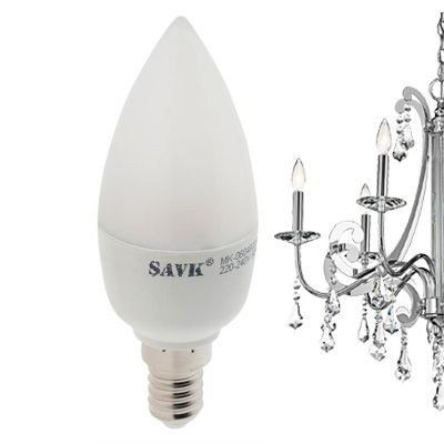 Tarzavize 5-7 Watt E14 İnce Duy Led Avize Ampulü, Beyaz - Sarı Işık