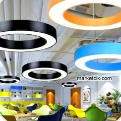 Tarzavize 40 cm 40 Watt Sıva Üstü Beyaz Işık Led Simit Linear Aydınlatma Armatürü Siyah Kasa