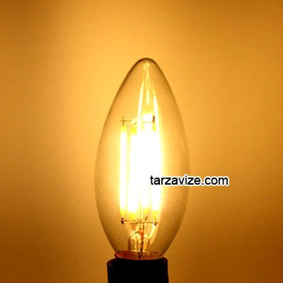 Dekoratif 4 Watt Led Rustik Mum Ampul Kıvrık Model E14 Duy