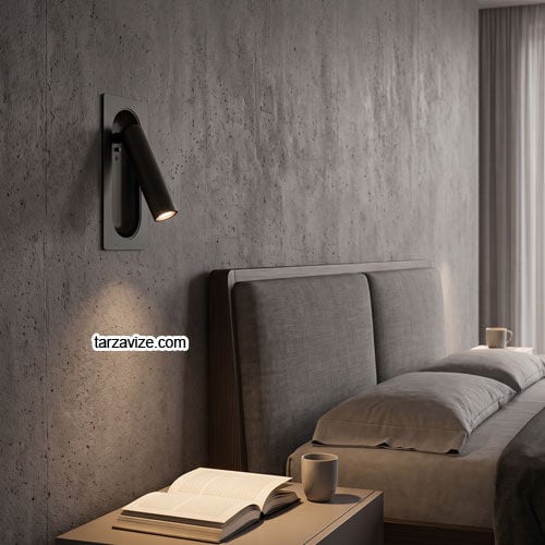 TRZ8035 Sıva Altı Siyah Gömme LED Yatak Başı Okuma Apliği