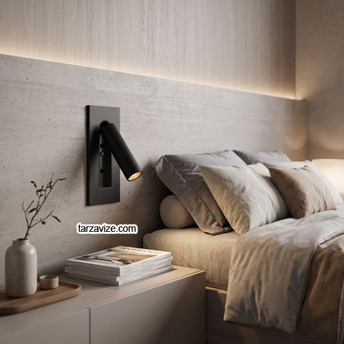 TRZ8045 Sıva Altı Siyah Gömme LED Yatak Başı Okuma Apliği