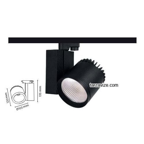 Tarzavize Trifaze 30-40 Watt Led Ray Spot Armatür TRZ2325TR