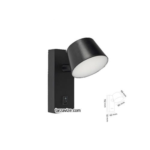 TRZ8044 Sıva Üstü Siyah LED Yatak Başı Okuma Apliği