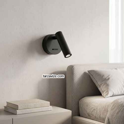 TRZ8037 Sıva Üstü Siyah LED Yatak Başı Okuma Apliği