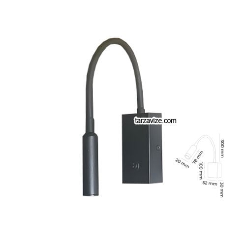 TRZ8043 Sıva Üstü Siyah LED Yatak Başı Akordiyon Okuma Apliği