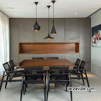 Tarzavize Dekoratif Siyah Üçlü Retro Modern Sarkıt Avize