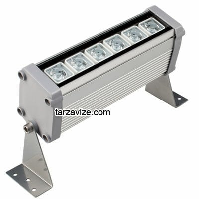 Marketcik 20cm 6 Watt Led Wallwasher Duvar Boyama Aydınlatma Armatürü, Beyaz-Günışığı-Mavi-Kırmızı-Yeşil-Amber-RGB Işık