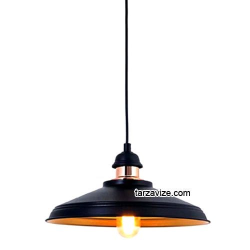 Tarzavize TRT3 Dekoratif Siyah Tekli Retro Modern Sarkıt Avize