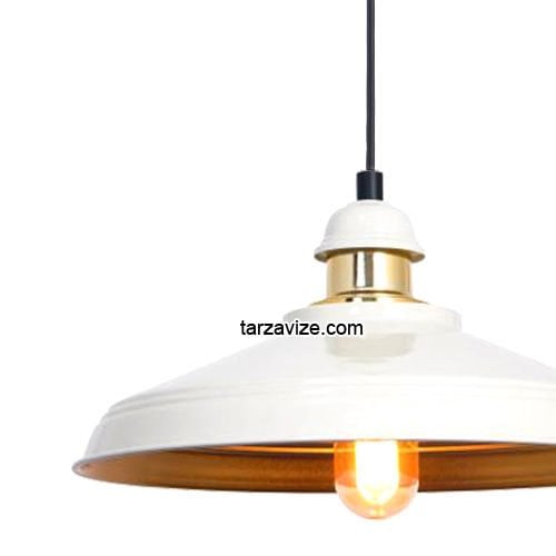 Tarzavize TRT4 Dekoratif Beyaz Tekli Retro Modern Sarkıt Avize