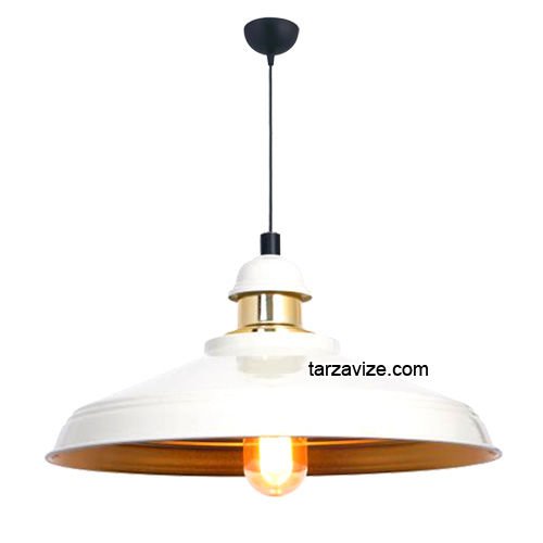 Tarzavize TRT4 Dekoratif Beyaz Tekli Retro Modern Sarkıt Avize