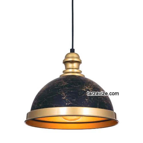 Tarzavize TRT5 Dekoratif Siyah Tekli Retro Modern Sarkıt Avize