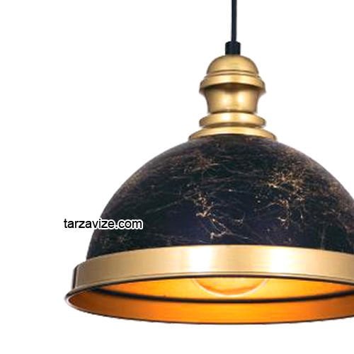 Tarzavize TRT5 Dekoratif Siyah Tekli Retro Modern Sarkıt Avize