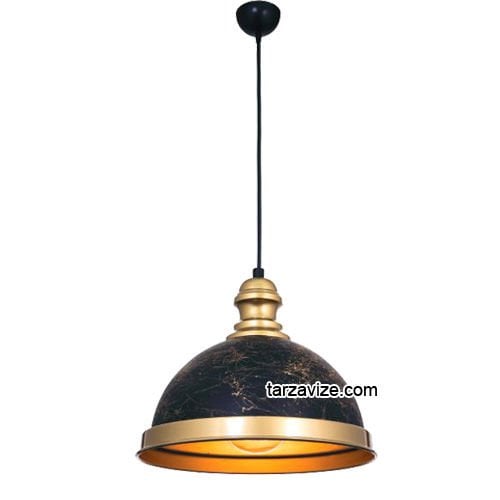 Tarzavize TRT5 Dekoratif Siyah Tekli Retro Modern Sarkıt Avize