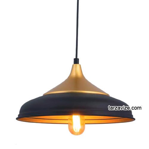 Tarzavize TRT12 Dekoratif Siyah Tekli Retro Modern Sarkıt Avize