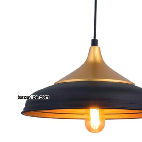 Tarzavize TRT12 Dekoratif Siyah Tekli Retro Modern Sarkıt Avize