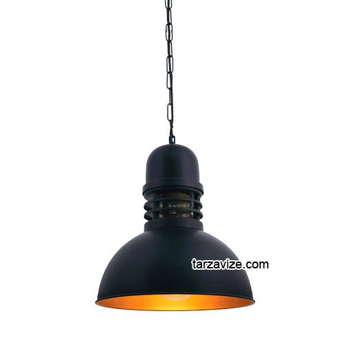 Tarzavize TRT14 Dekoratif Siyah Tekli Retro Modern Sarkıt Avize